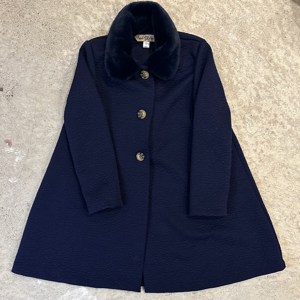Chic Navy Kids Cape Coat